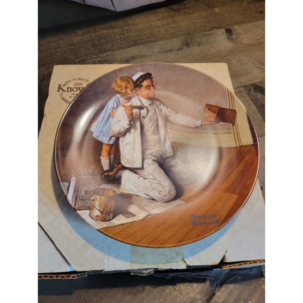 Edwin M knowles china the painter AC6071 dad‎ kid plate